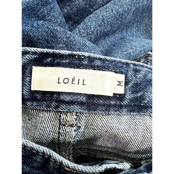 LOEIL Two-Tone Flare Jeans in Blue - Picture 5 of 5